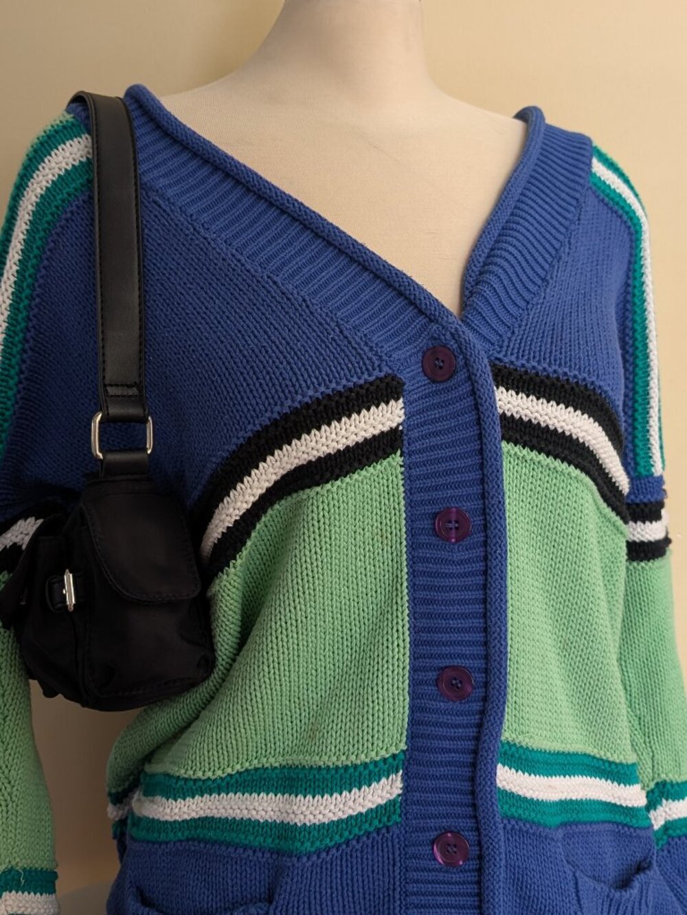 COLORBLOCK VINTAGE 90s KNIT CARDIGAN SWEATER